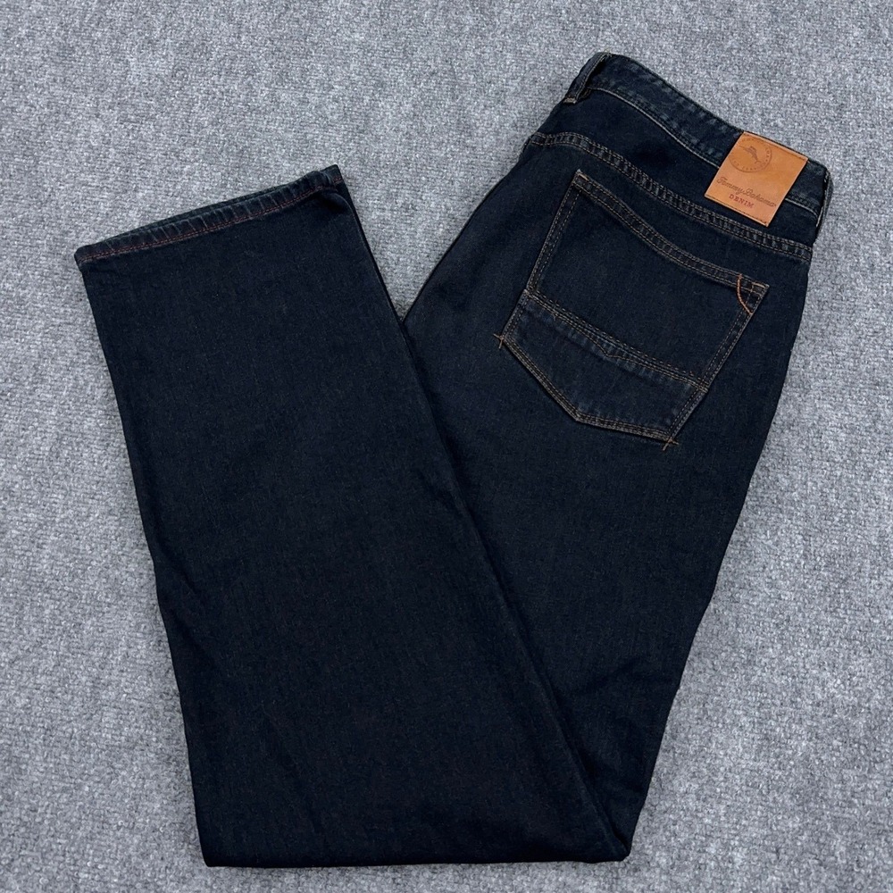 Tommy Bahama Antigua Cove Jeans Mens 36x32 Straight Blue Dark Wash Denim EUC